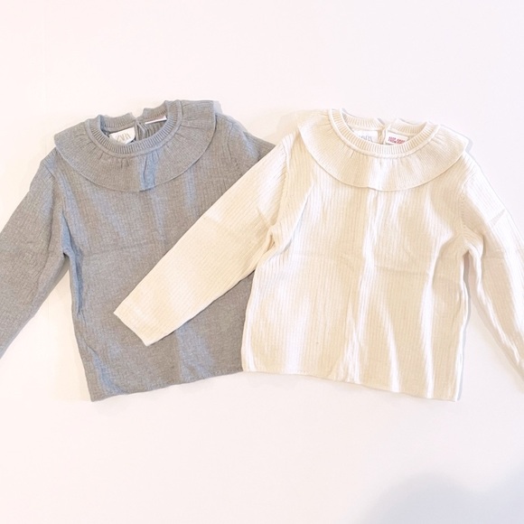 Zara Other - Zara 12-18M ribbed ruffle collar sweater (bundle of 2)